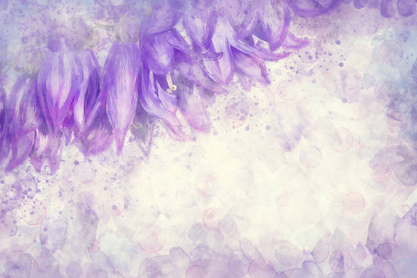 Abstract Purple Flower Background Watercolor.Digital Illustration. - Foto, Imagem