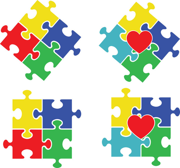 Autism Puzzle Heart 1, Proud Autism, Autism Day, Vector Illustration File - Vector, afbeelding