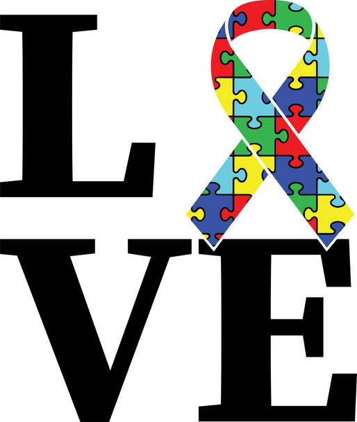 Love Autism Awareness , Proud Autism, Autism Day, Vector Illustration File - Vector, Image