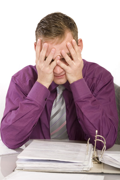 Overwhelmed and desperate businessman - Photo, image