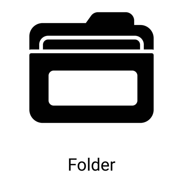 Folder, document glyph icon isolated on white background - Vector, Image