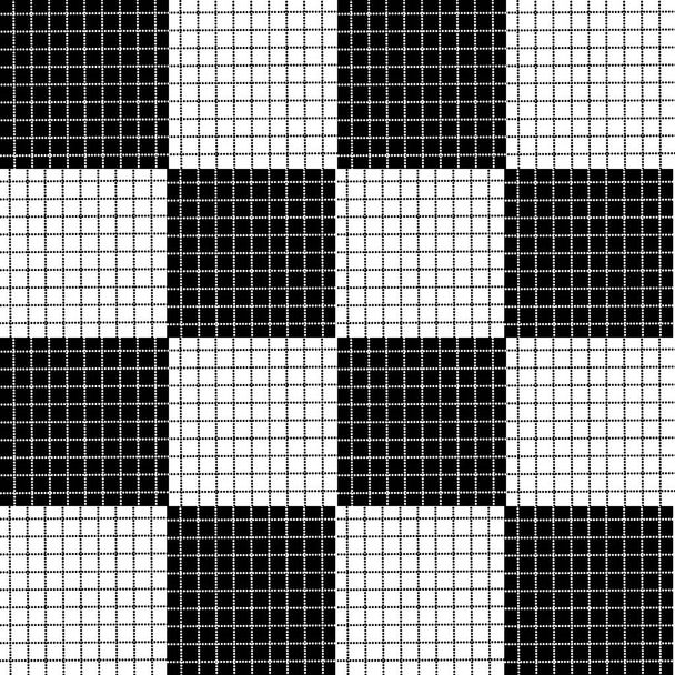 Квадратная сетка на белом и черном фоне. векторный бесшовный шаблон. векторный бесшовный шаблон. Творчество с сеткой пересекающихся квадратов, плоской векторной иллюстрацией дизайна - Вектор,изображение