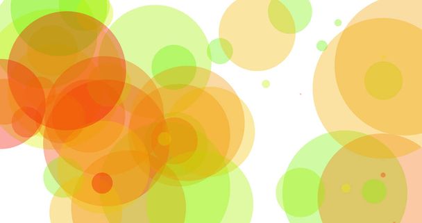 Background. Green and orange background. Circles. Abstract background of a gradient of different shades of green and orange formed by circles of different sizes. Illustration to use as a background. - Photo, Image