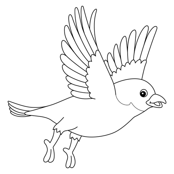 A cute and funny coloring page of a bluebird. Provides hours of coloring fun for children. To color, this page is very easy. Suitable for little kids and toddlers. - Vektor, obrázek