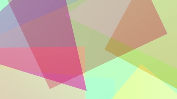Looped animated abstract background of translucent colored geometric shapes - Felvétel, videó