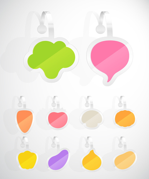 Set of colorful vegetables advertising stickers - Vector, afbeelding