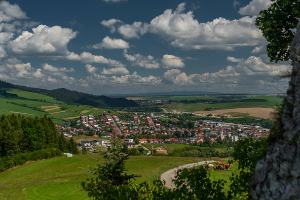 Landscape between Tvrdosin and Namestovo towns in north of Slovakia with Oravska dam - Foto, immagini