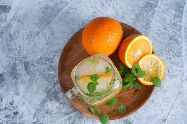 ice orange mojito style beverage - Photo, Image