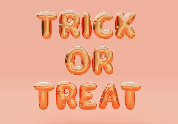 Happy Halloween background banner,balloon Trick or Treat 3D Typo,alphabet ,3d illustration - Foto, afbeelding