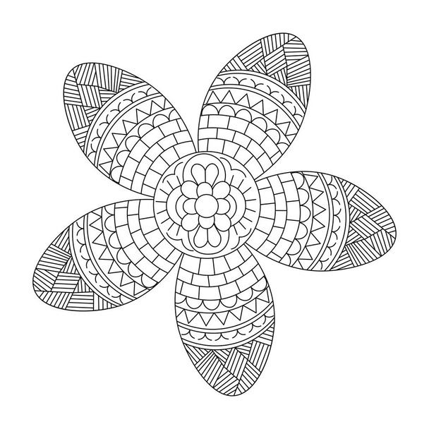 floral decorative background design with zentangle doodle style art for coloring page of easy sketches - Wektor, obraz
