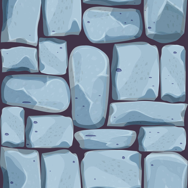 Mur en pierre de briques, rock, fond de jeu en style dessin animé, surface texturée sans couture. Ui jeu actif, la route ou le matériel de plancher. Illustration vectorielle - Vecteur, image