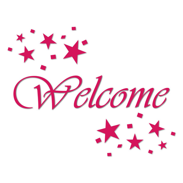 Welcome text font style with stars design - Vektor, Bild