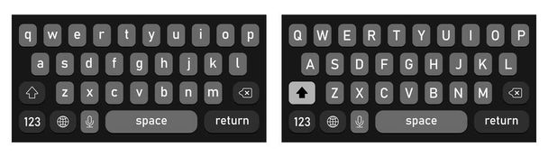 Screen smartphone keyboard. Mobile phone alphabet buttons keypad. Modern design. Vector EPS 10 - Vector, Image