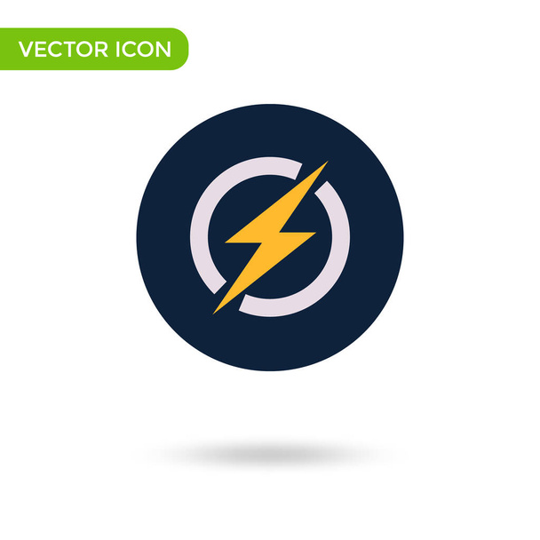 thunder bolt circle icon. minimal and creative icon isolated on white background. vector illustration symbol mark. - Vecteur, image