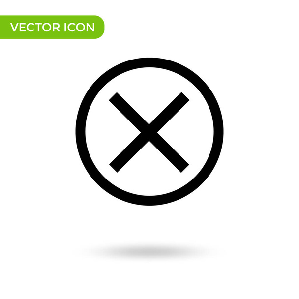 cancel cross icon. minimal and creative icon isolated on white background. vector illustration symbol mark. - Vector, Imagen