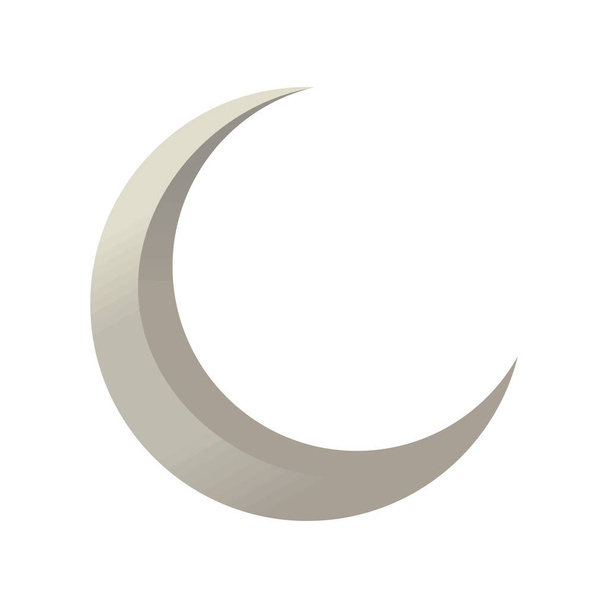 crescent moon icon white background - Vettoriali, immagini