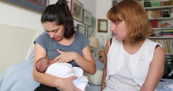 Beszélgető nők az anyaságról és az újszülött csecsemőről - Felvétel, videó