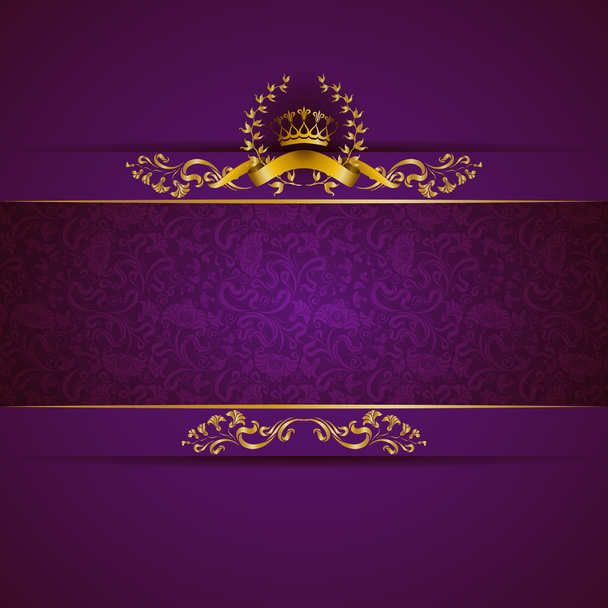 Frame banner with crown - Διάνυσμα, εικόνα