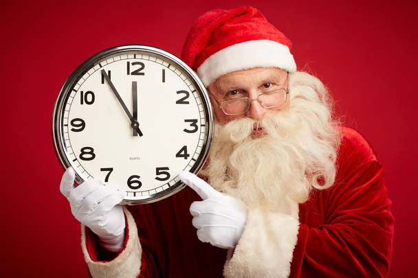 Saat işaret Santa - Fotoğraf, Görsel