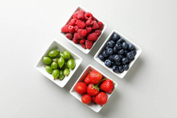 Concept of fresh food, berries, top view - Valokuva, kuva