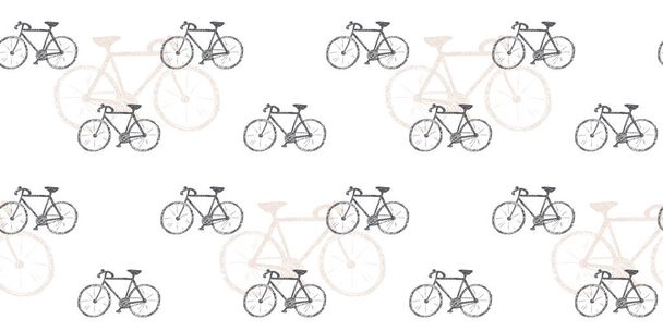 Vector seamless graphic style pattern with bicycles - Διάνυσμα, εικόνα