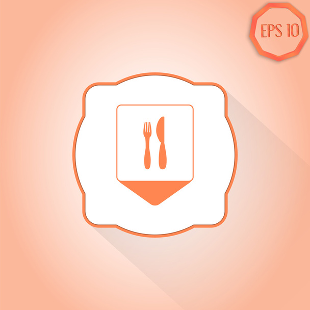 Map Pointer to the Icon of the Restaurant or Cafe - Vector, Image