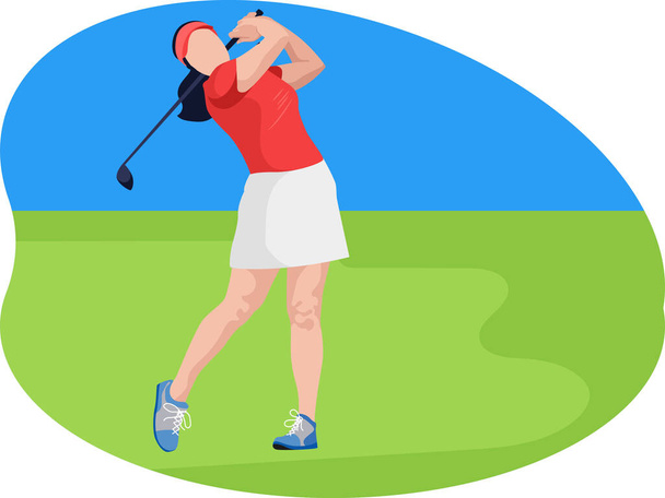 Female olympics golfer illustration. - Vettoriali, immagini