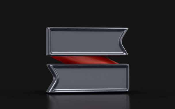 ribbon sign on dark background 3d render concept for black Friday exclusive offer - 写真・画像