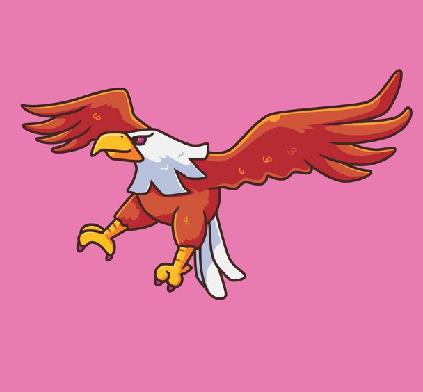 cute cartoon eagle flying. isolated cartoon animal illustration vector - Vector, afbeelding