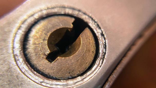 Macro shof of lock barrel close up view - Fotó, kép