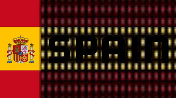 vector background spain flag with ball soccer , vector illustration and text, perfect color combination - Vecteur, image
