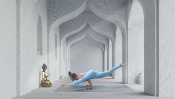 Young athletic attractive woman practicing yoga. - Valokuva, kuva