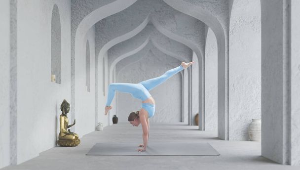 Young athletic attractive woman practicing yoga. - Foto, Bild