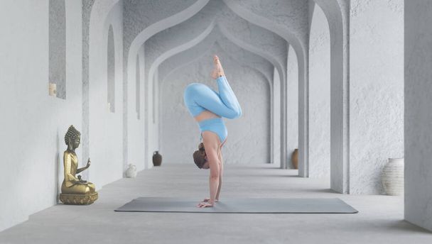 Young athletic attractive woman practicing yoga. - Valokuva, kuva