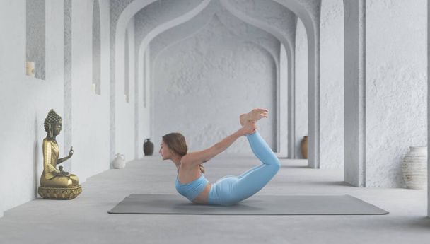 Young athletic attractive woman practicing yoga. - Fotoğraf, Görsel