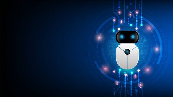 Штучний інтелект кібернетичний робот, висока технологія створення концепції штучного інтелекту (AI), Векторні ілюстрації
 - Вектор, зображення