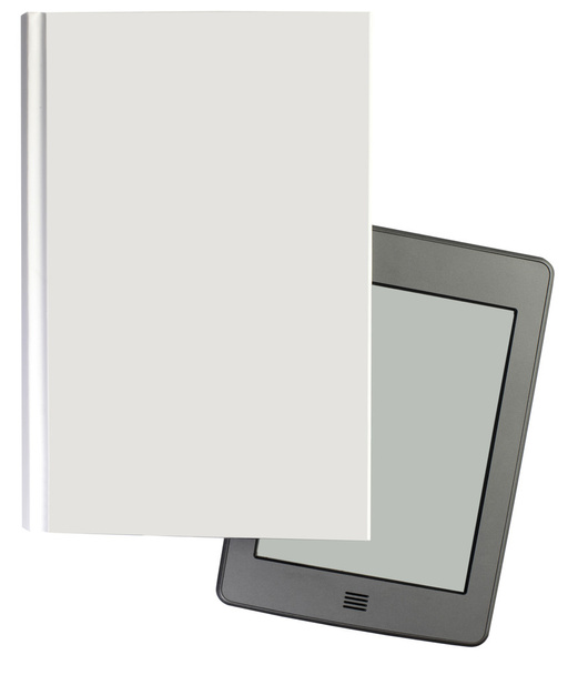 modern ebook reader with book - Fotó, kép