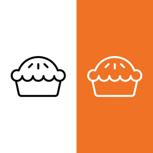 Pie Vector Icon in Outline Style. A pie is a baked dish usually made from a pastry dough casing filled with various sweet or savory ingredients. Vector illustration icon for app, website, or logo. - Vector, afbeelding