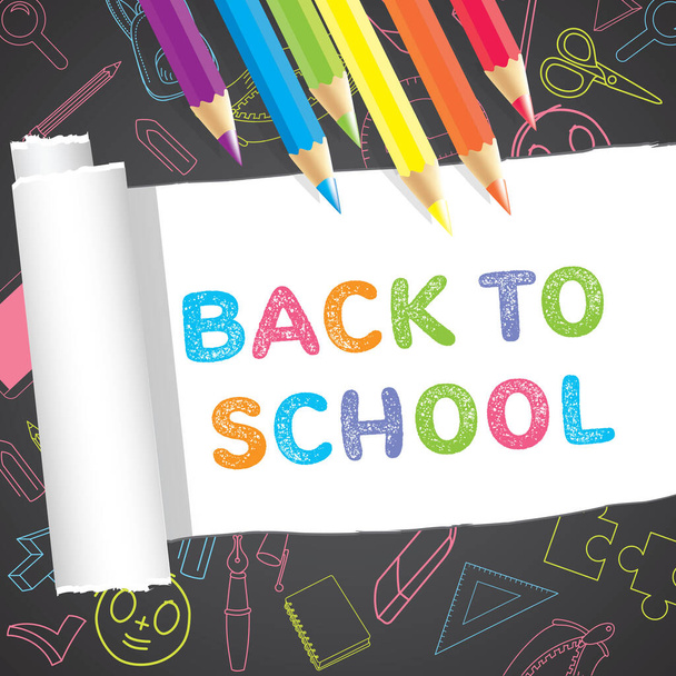 back to school slate and doodle illustration - Foto, immagini