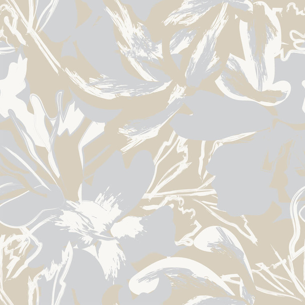 Floral brush strokes seamless pattern design for fashion textiles, graphics, backgrounds and crafts - Vector, afbeelding
