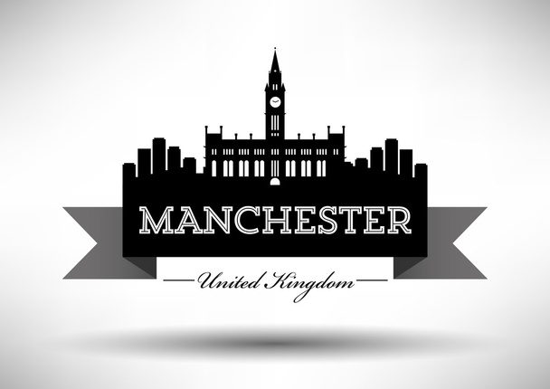 Manchester, Englanti horisonttiin
 - Vektori, kuva