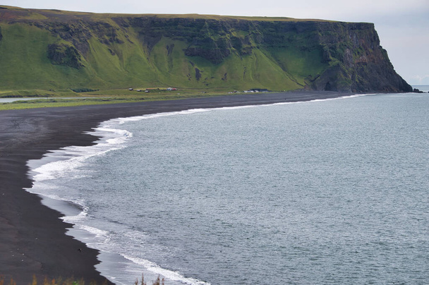 Reynisfjara - black beach in Iceland, cliff - Fotó, kép