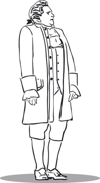 A man in an old suit - Vector, Image