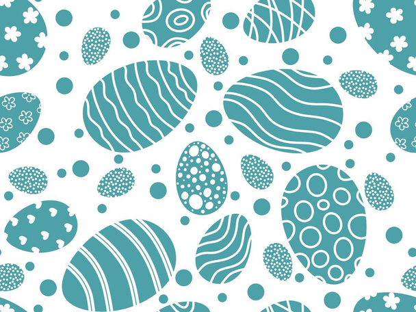 Easter eggs seamless spring pattern for kids clothes print and accessories and notebooks and wrapping paper and fabrics and kitchen. High quality illustration - Zdjęcie, obraz
