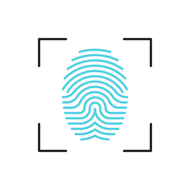 Fingerprint scanner technology outline icon. Biometric identification and verification, information access and security system id thin line vector icon or simple pictogram - Vektor, kép
