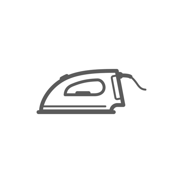 Laundry Iron vector thin line icon. Household electronic appliances, outline iron sign - Vektör, Görsel