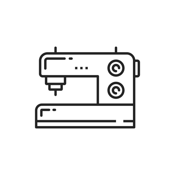 Sewing machine vector thin line icon. Tailoring, dressmaking and needlework sewing appliances - Vektori, kuva