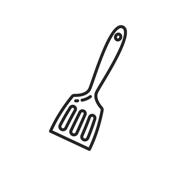 Spatula vector thin line icon. Kitchen utensils, kitchenware cooking spatula - Vektor, obrázek
