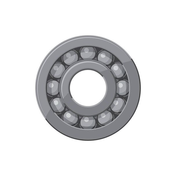 Ball bearing with rolling elements spherical balls. Vector motion bearing vehicle, motorcycle or bike spare part. Engineering and machinery gear, grease roller, rolling steel industrial wheel - Vektor, Bild