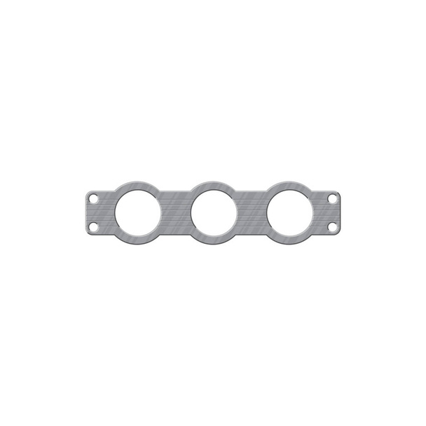 Connecting plate, screw holes isolated connector realistic icon. Vector car detail with locking holes, joining screw holes, connection joint spare part. Mounting bracket, galvanized mounting connector - Vektör, Görsel